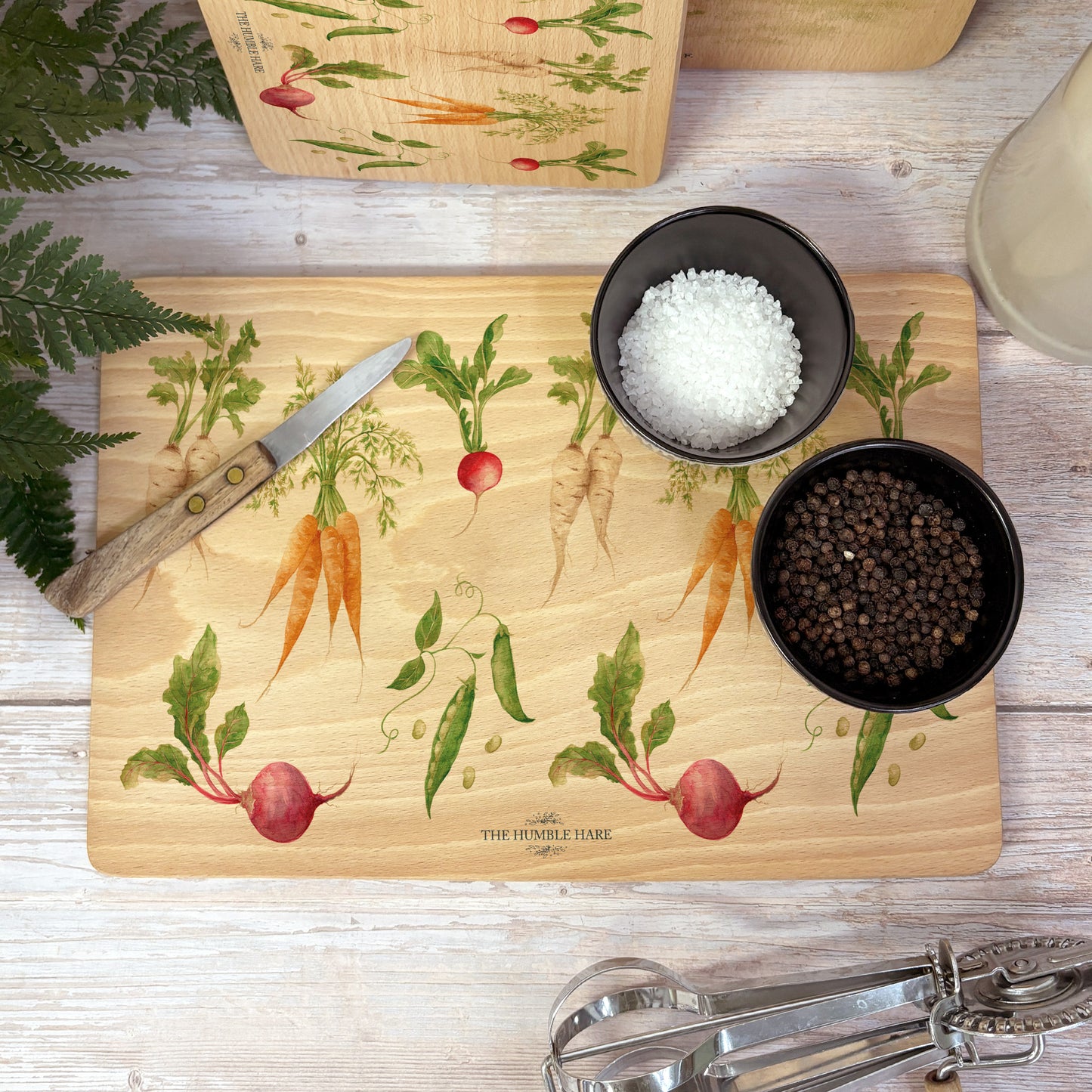 Vegetable Garden style wooden chopping board