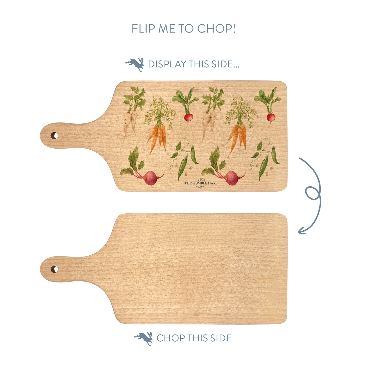 Vegetable Garden on our beech flip chopping board 