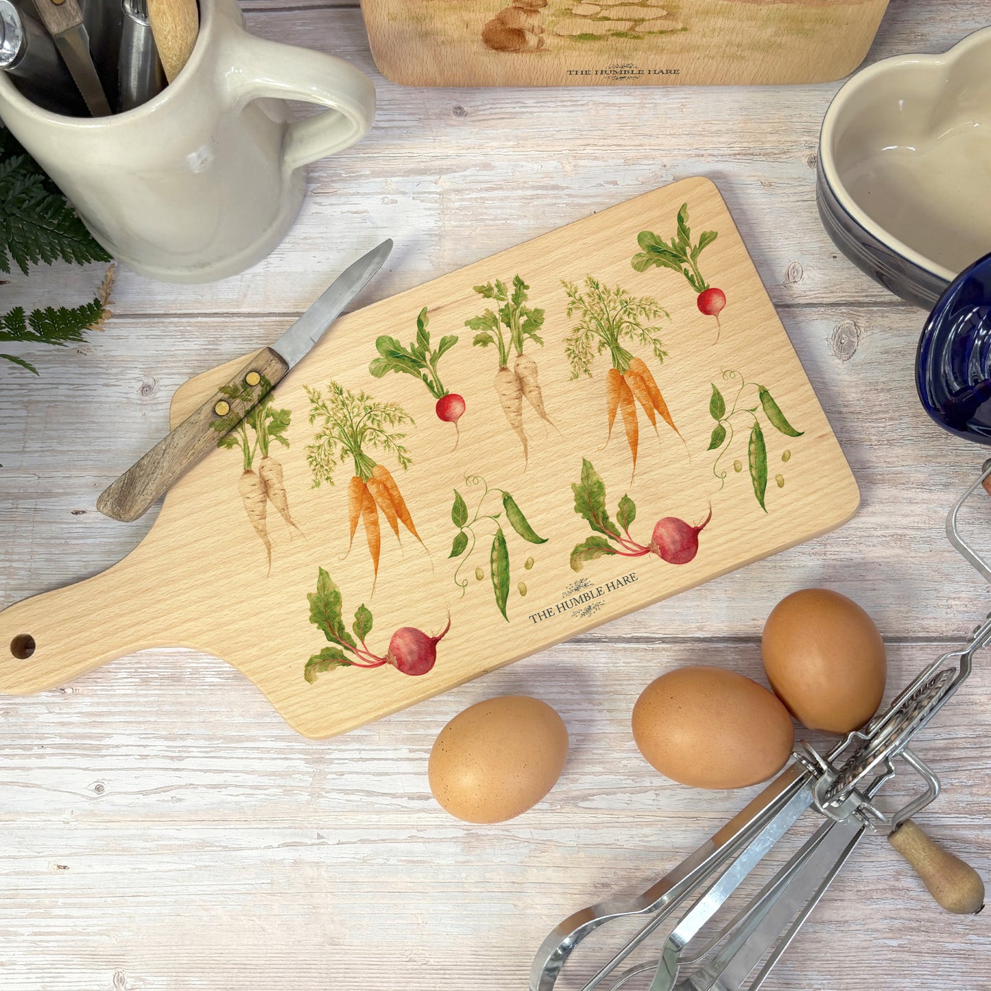 Vegetable Garden on our beech flip chopping board 
