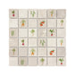 Mosaic tile showing a mixed vegetables painted in s watercolour design 