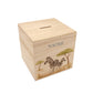 personalised baby money box handmade with watercolour finish for gift- Mummy and Baby zebra resting under a tree in the Savanah 