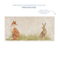 A marble sharing platter with a fox and hare watercolour design. The image shows a preview of personalised text.